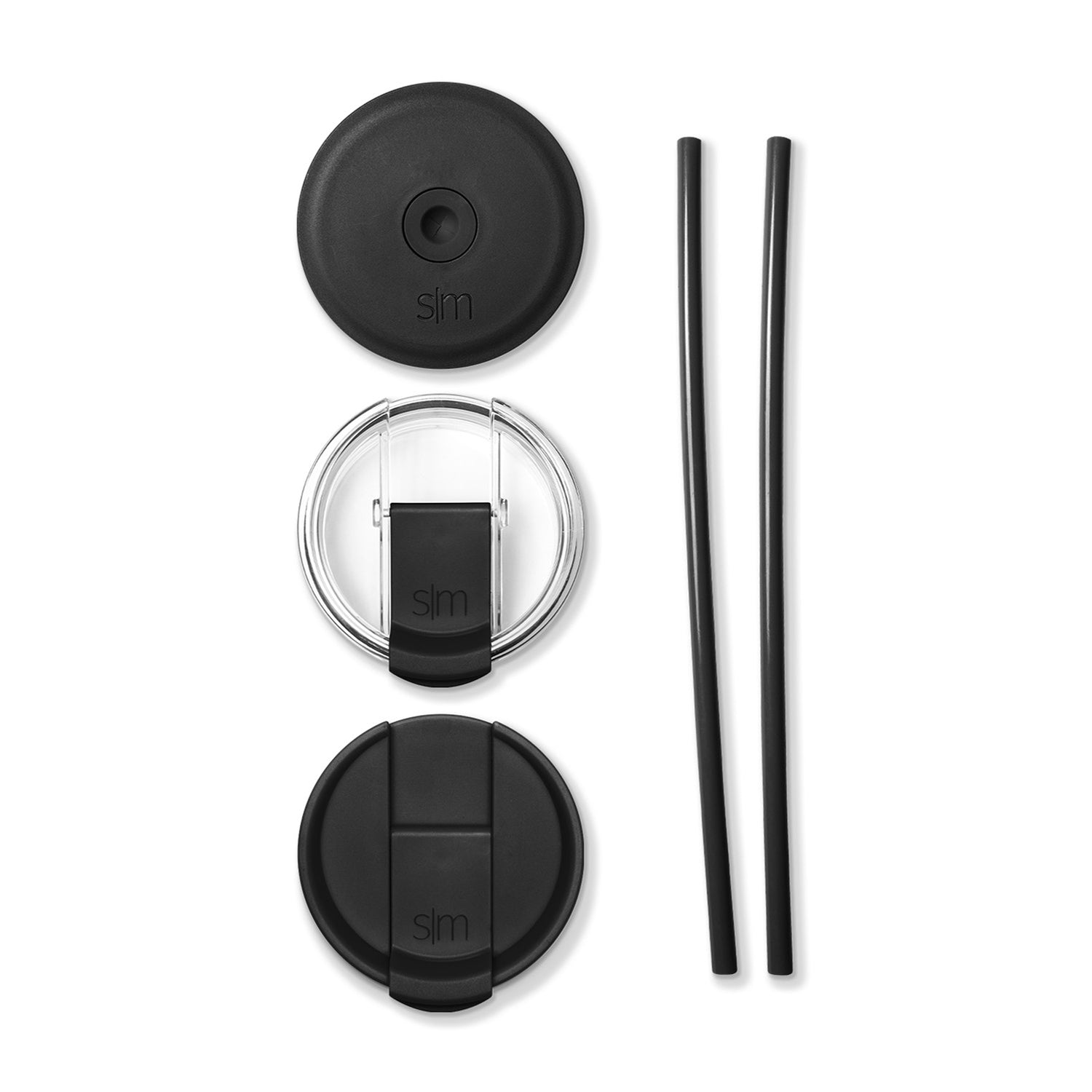 Classic Tumbler Lid 3 Pack - Straw Lid, Flip Lid, and Clear Flip Lid - Midnight Black