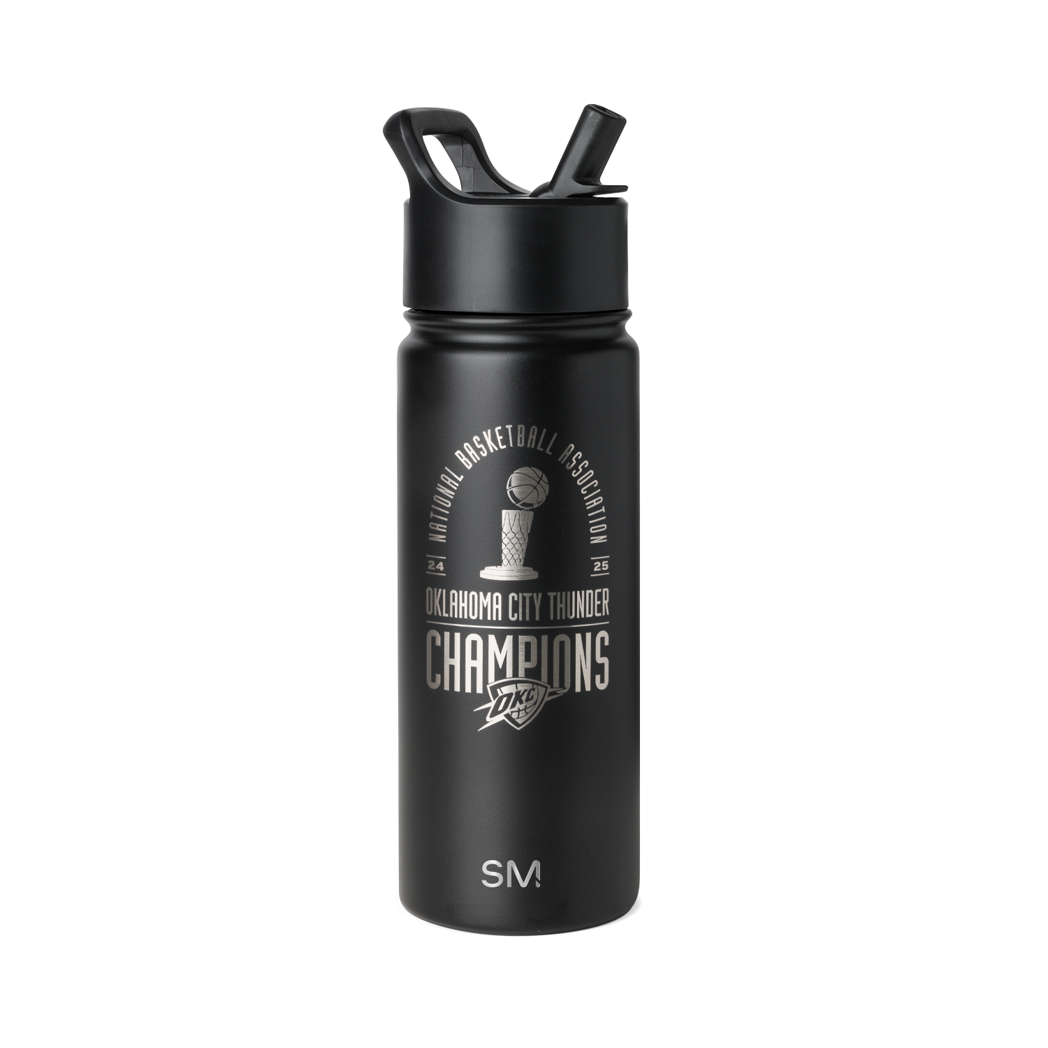 NBA Summit Water Bottle with Straw Lid - 20oz / OKC Thunder Arc on Black