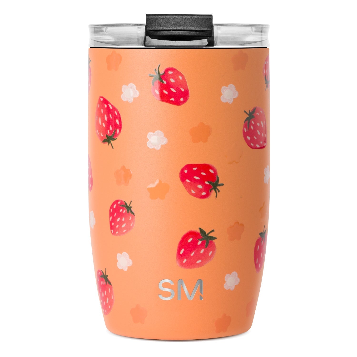 Voyager Tumbler with Clear Flip Lid & Straw - 12oz / Strawberry Fields / Flip