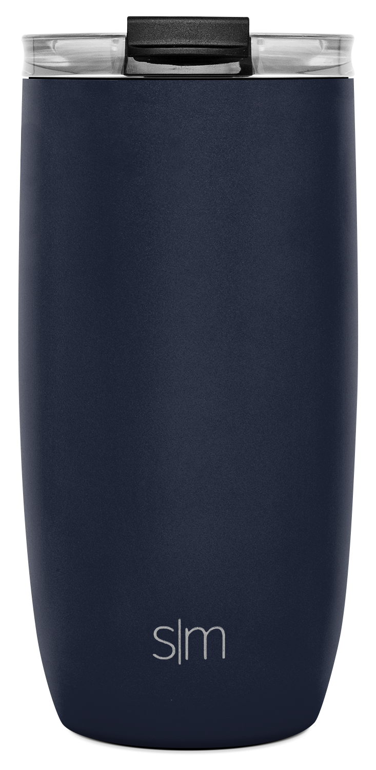 Voyager Tumbler with Clear Flip Lid & Straw - 16oz / Deep Ocean / Flip + Straw