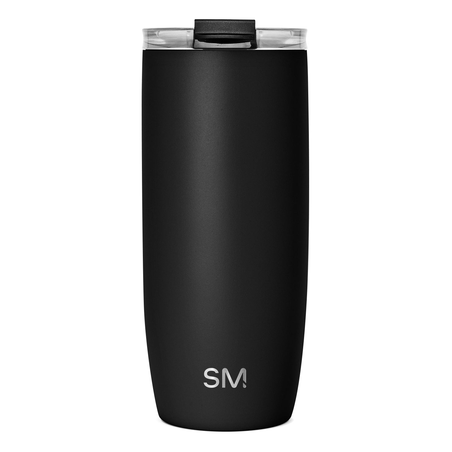Voyager Tumbler with Clear Flip Lid & Straw - 20oz / Midnight Black / Flip + Straw