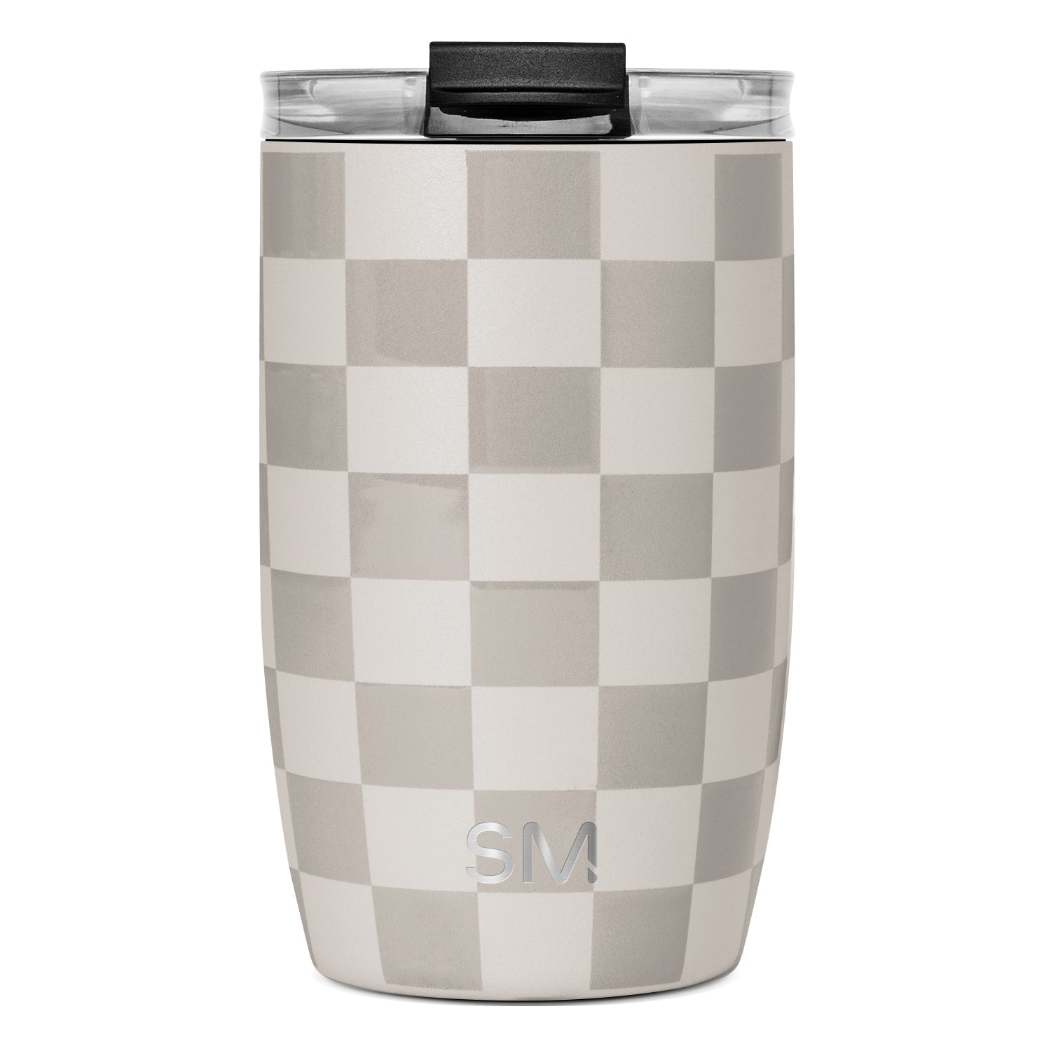 Voyager Tumbler with Clear Flip Lid & Straw - 12oz / Checkmate / Flip + Straw