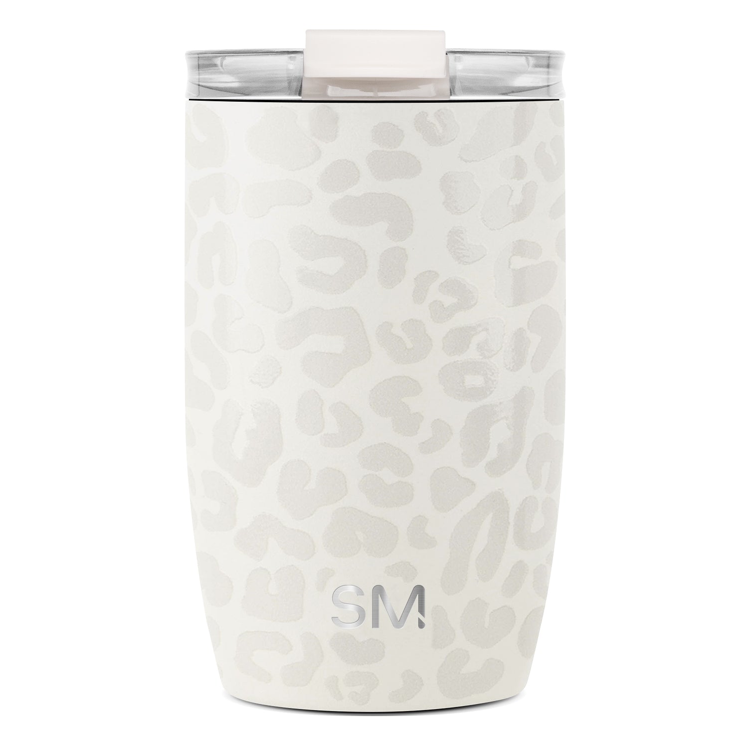 Voyager Tumbler with Clear Flip Lid & Straw - 12oz / Cream Leopard / Flip + Straw