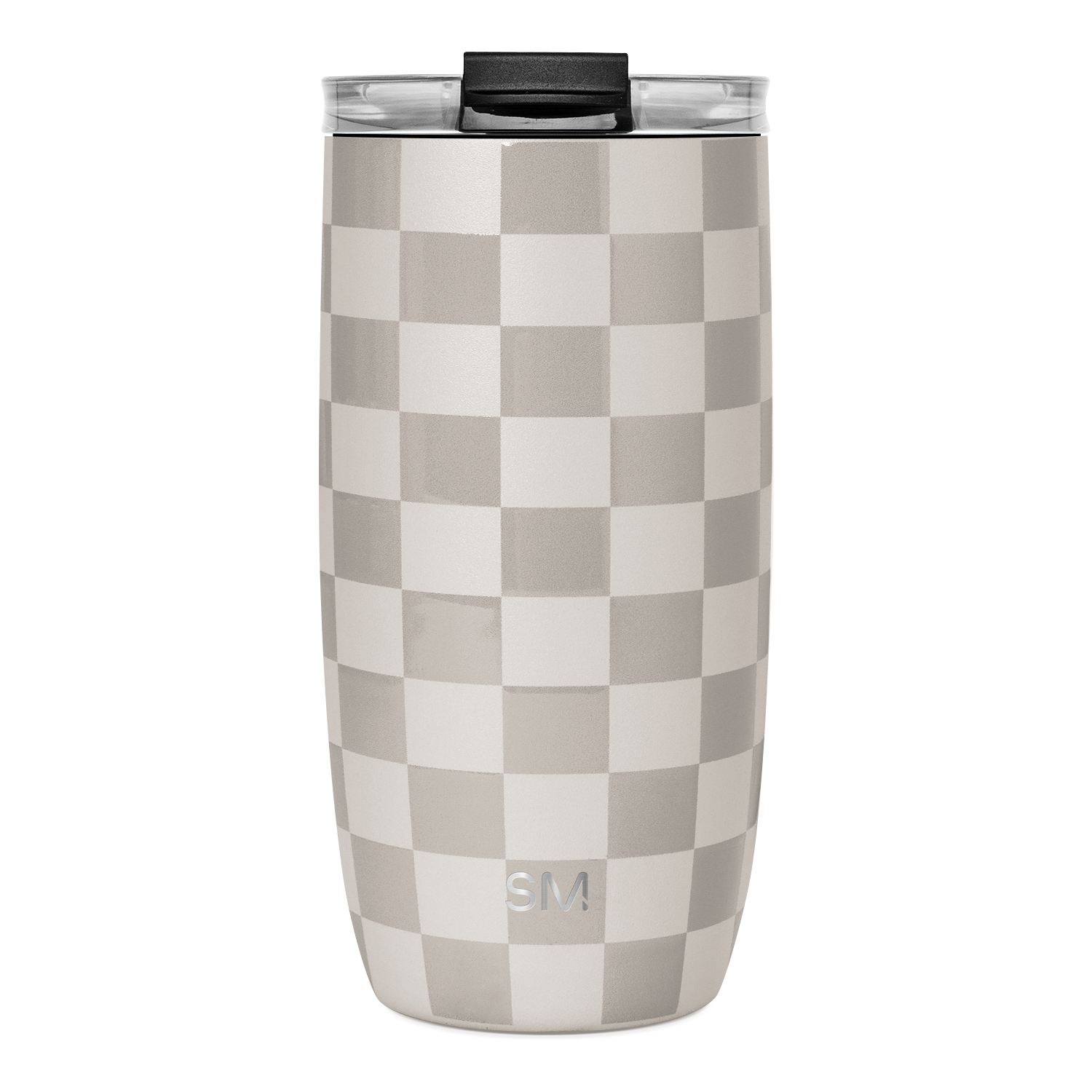Voyager Tumbler with Clear Flip Lid & Straw - 16oz / Checkmate / Flip + Straw