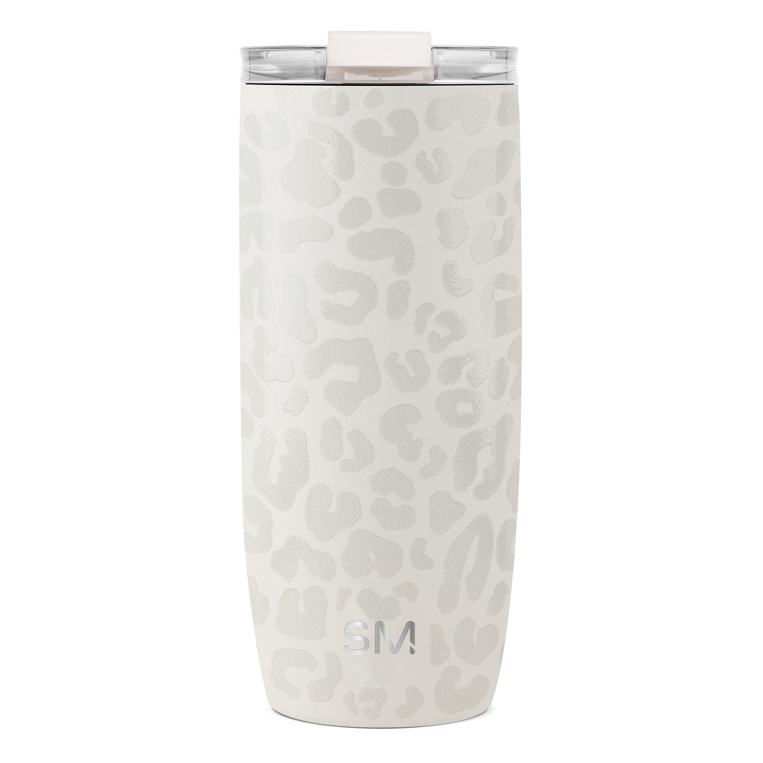 Voyager Tumbler with Clear Flip Lid & Straw - 20oz / Cream Leopard / Flip + Straw