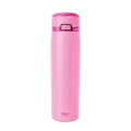 Pink cylindrical drinkware with magenta accent details