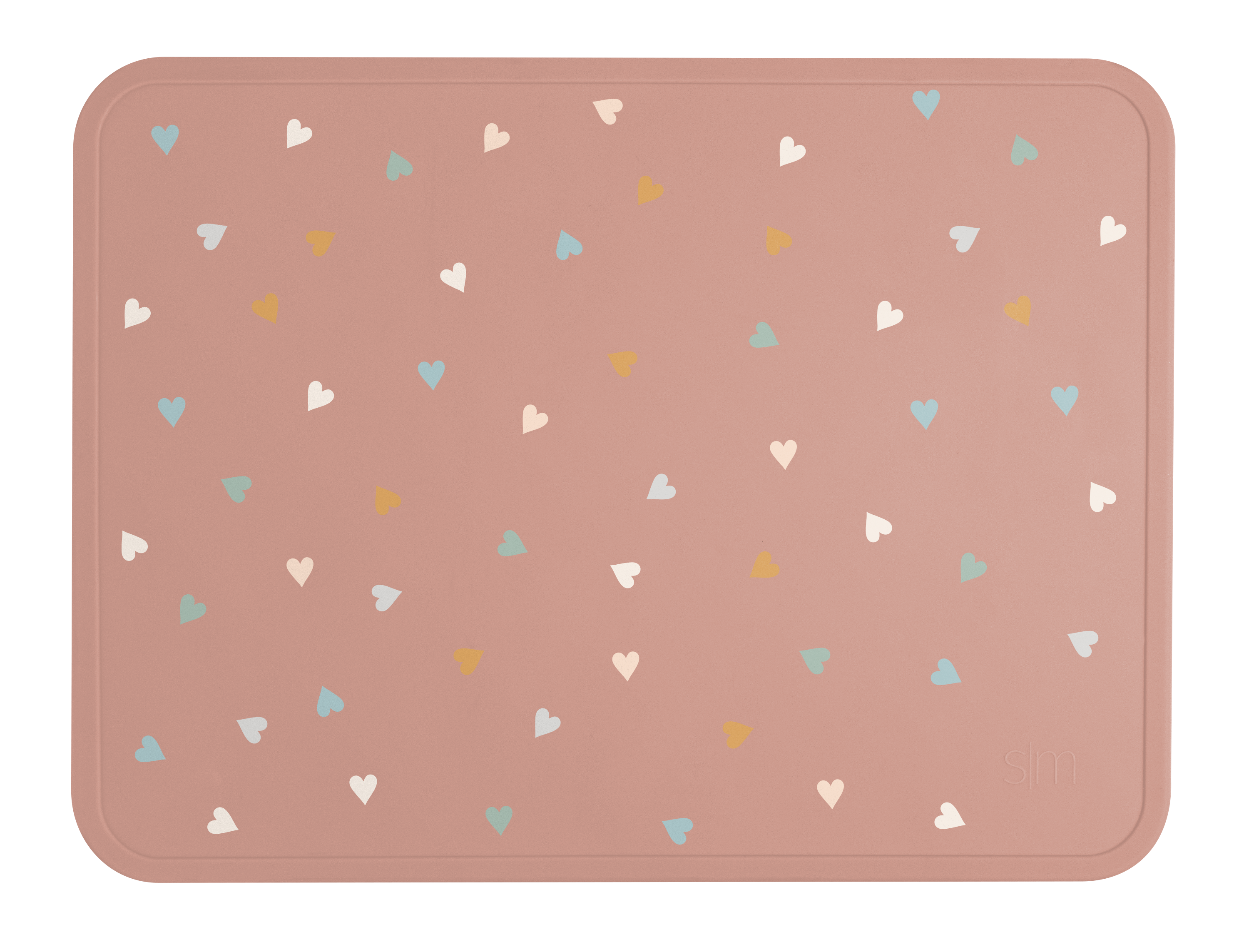 Piper Silicone Placemat - Hearts on Pink