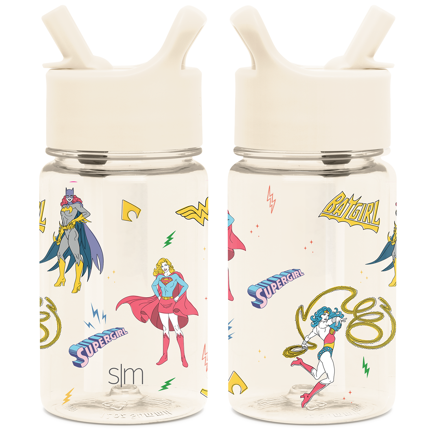 Summit Kids Plastic Water Bottle with Straw Lid - DC Super Hero Girls / SKS
