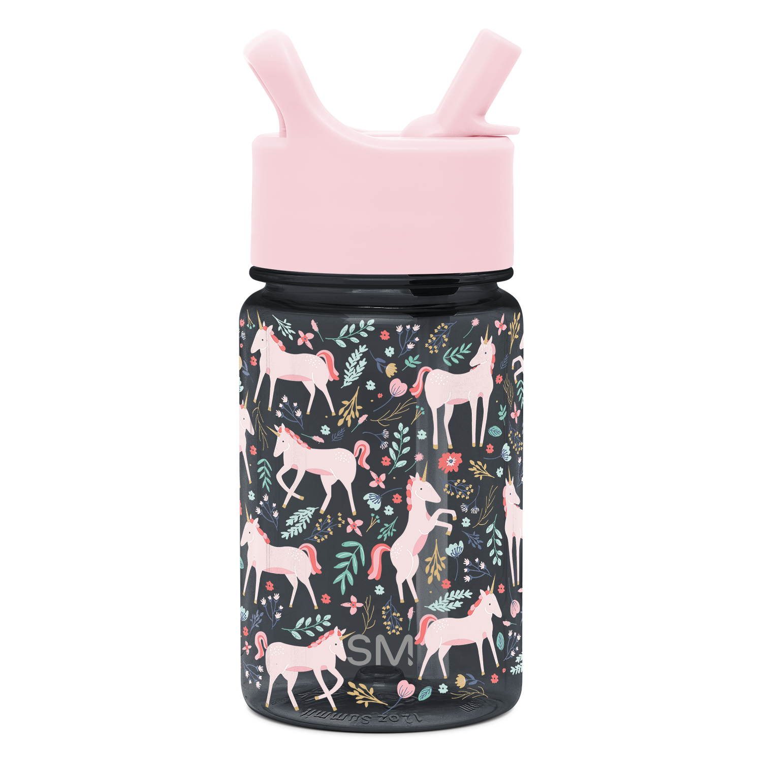 Summit Kids Plastic Water Bottle with Straw Lid - Unicorn Fields / SKSC