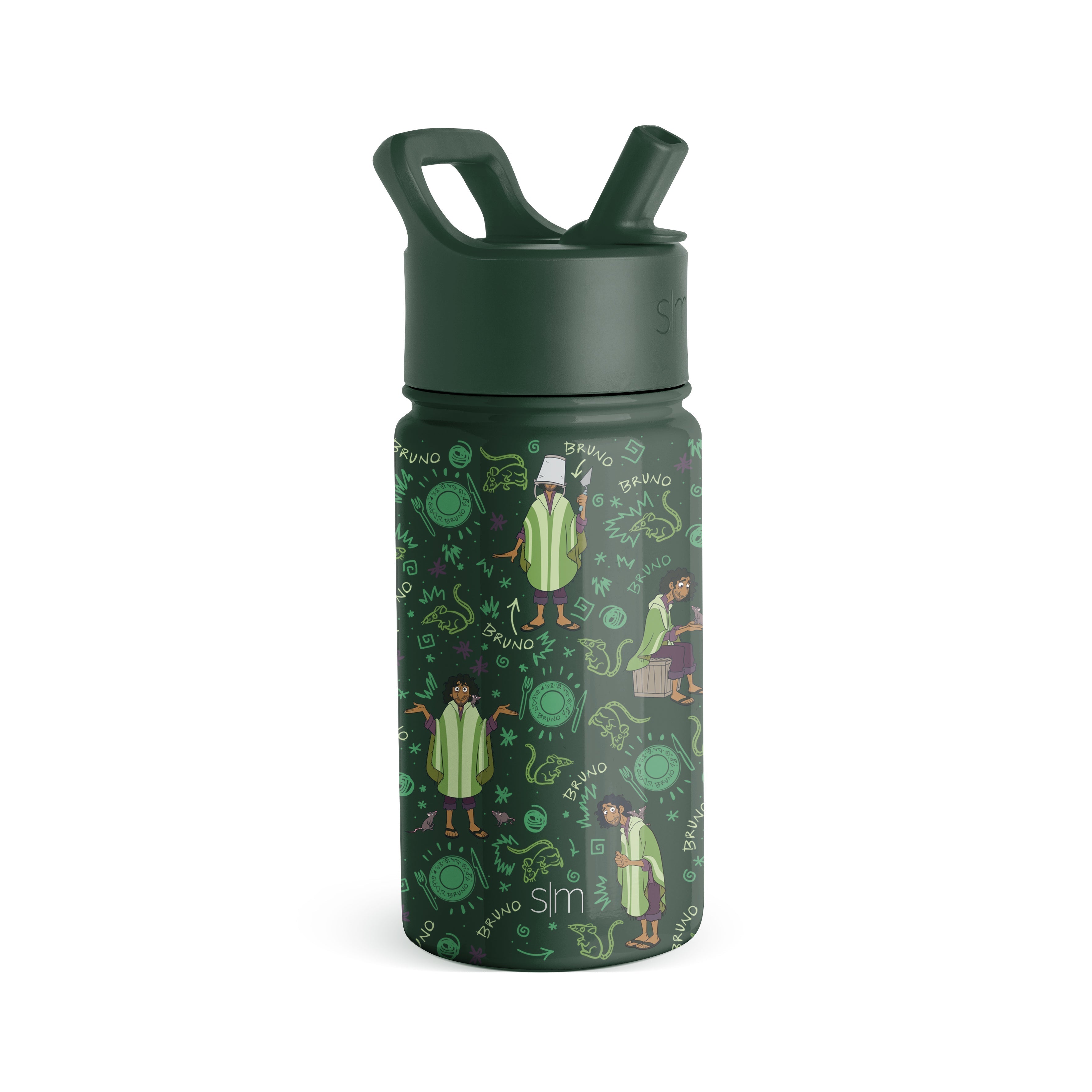 Summit Kids Water Bottle with Straw Lid - 14oz - Oh Bruno / Straw / SM
