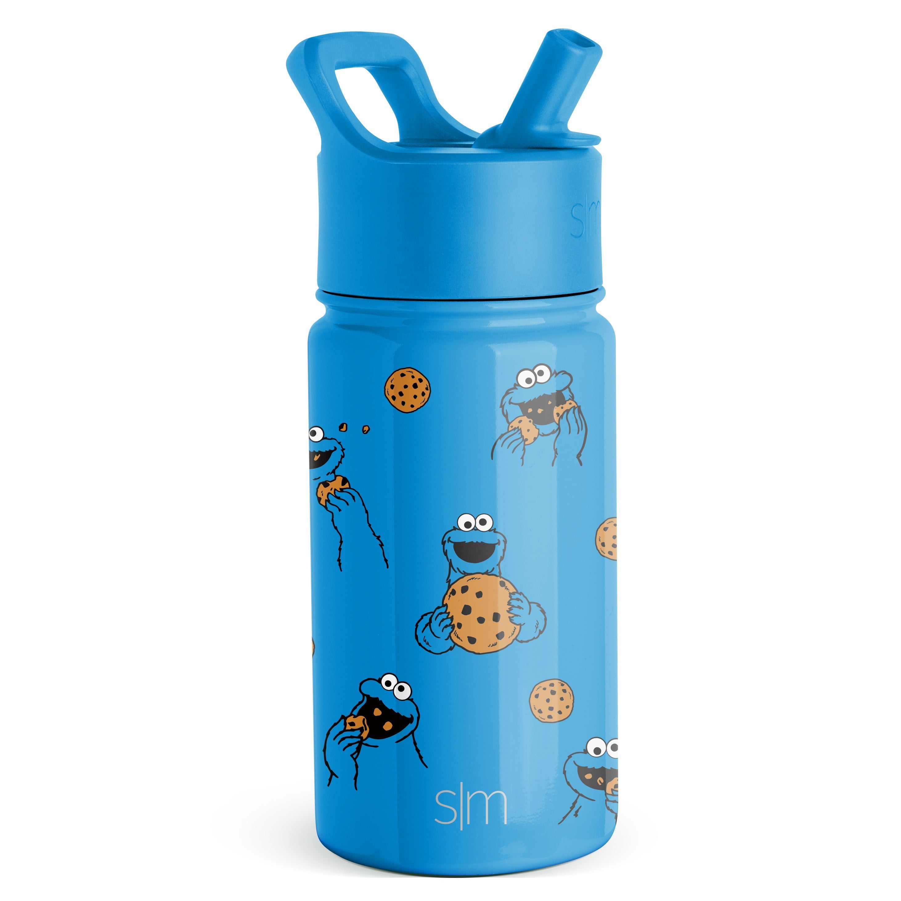 Summit Kids Water Bottle with Straw Lid - 14oz - Cookie Monster Mashup / Straw / SM