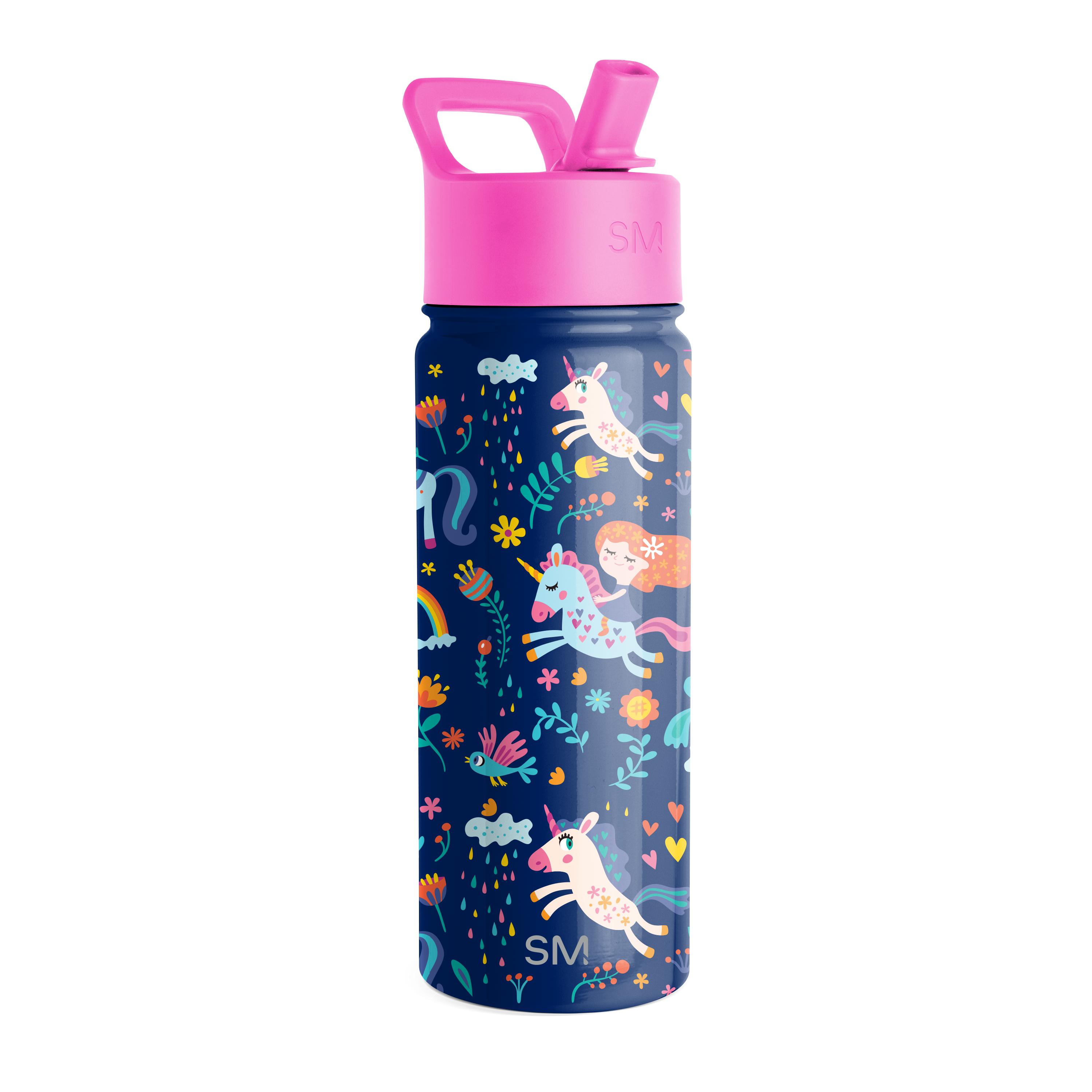 Summit Kids Water Bottle with Straw Lid - 18oz - SMC - Unicorn Rainbows