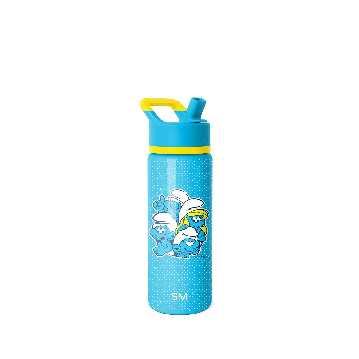 Summit Water Bottle with Straw Lid - 18oz / Smurf Polka Dots