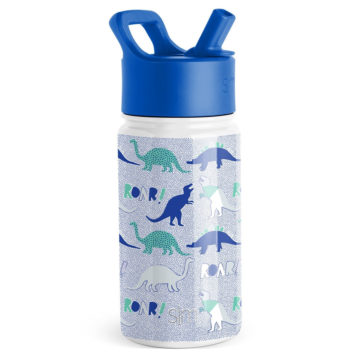 Summit Kids Water Bottle with Straw Lid - 14oz - Dinosaur Roar / Straw / SMC