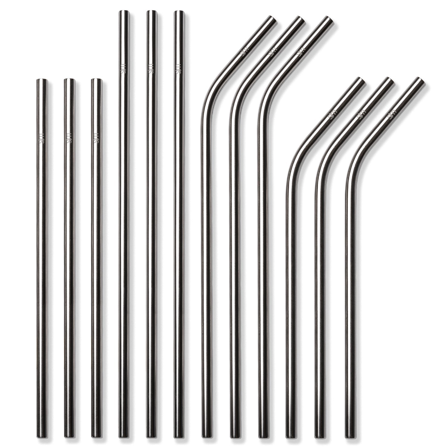 Stainless Steel Reusable Straws - 12 / 12 Pack